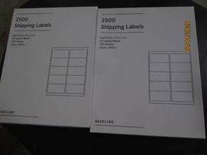 2 packages of 2500 shipping labels...