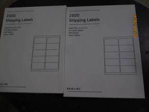 2 packages of 2500 shipping labels...