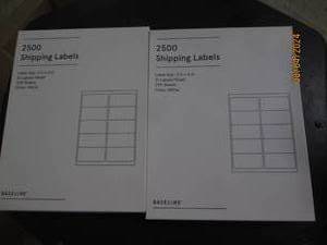 2 packages of 2500 shipping labels...