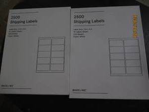 2 packages of 2500 shipping labels...