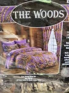 The Woods King Size Printed Sheet Set -- NIP