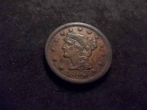 1853 Coronet Braided Hair Cent