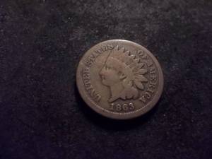 1863 Copper Nickel Oak Wreath Indian Head Cent