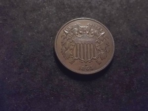 1864 2-Cent Piece Small Moto