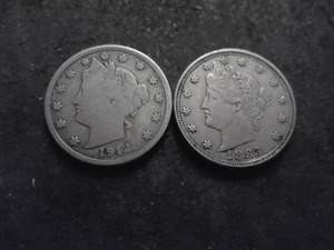 1883, 1912 D V-Nickels