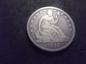 1842 Liberty Seated Half Dollar No Motto