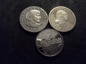 1981 SBA Dollar Proof, 2000 S Sac Dollar Proof & New Jersey State Quarter Proof