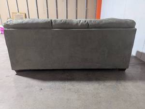 lot 105 image: Gray Microfiber 3-Seat Sofa