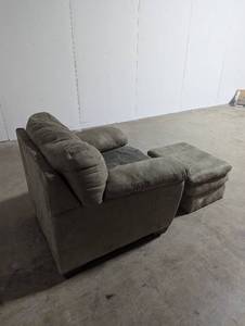 lot 107 image: Green Armchair with Ottoman