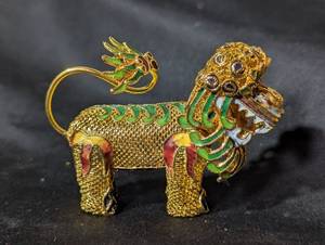 lot 120 image: Chinese Cloisonn Enamel Foo Dog Figurine