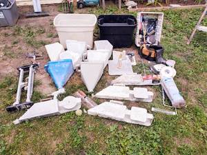 lot 23 image: Large lot of drywall, painting and texture spraying tools