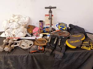 lot 77 image: Assorted Sporting Goods weights jiu-jitsu metals more