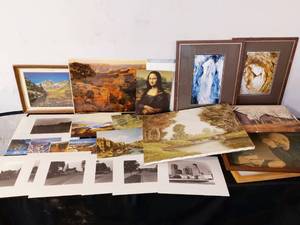 lot 81 image: assorted paintings, prints and artwork