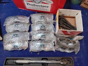 lot 100 image: 3 torque wrenches, Allen wrench set and new safety glasses