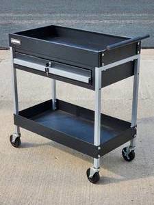 lot 45 image: Performax Black Utility Cart with Locking Drawer