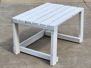 lot 56 image: Homemade White Deck Flower Table