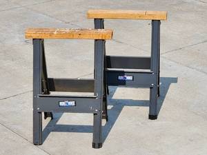 lot 42 image: Set of Folding Iron Horse Work Stands