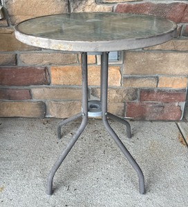 lot 205 image: Two Glass Top Patio Tables