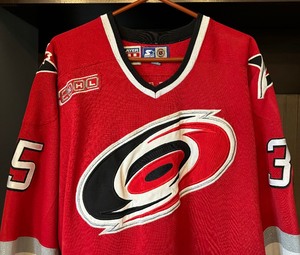 lot 227 image: Carolina Hurricanes Hockey #35 Fichaud Jersey