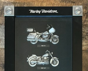 lot 232 image: Shadow Box Style Harley Davidson Motorcycles in the 1980s Wall Hanging