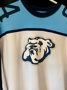 lot 190 image: Mens Blue and White Hockey Jersey Number 24
