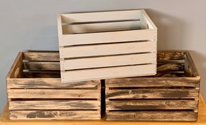 lot 192 image: Three Vintage Look Wooden Crates