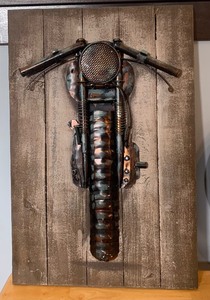 lot 196 image: Rustic Style Motorcycle Motif Home Decor