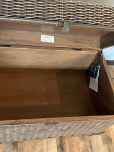 lot 173 image: Rattan Wood Lined Trunk by Ashley World Class