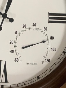 lot 179 image: Pretty Home Decor Wall Clock with Temperature and Humidity