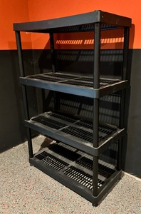 lot 318 image: Black Plastic Storage Shelf