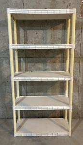 lot 335 image: White Plastic Storage Shelf