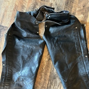 lot 370 image: Black Leather Chaps by Schott