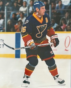 lot 372 image: #16 Brett Hull Saint Louis Blues Print and Collectable Card Plaque