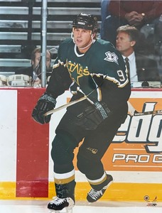 lot 375 image: #9 Mike Modano Dall Stars Autographed Print and Collectable Card Plaque