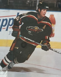 lot 379 image: #14 Darby Hendrickson Minnesota Wild Print with Collectable Card Plaque