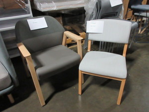 lot 339 image: STEELCASE AND WIELAND WOOD FRAMED SIDE CHAIRS