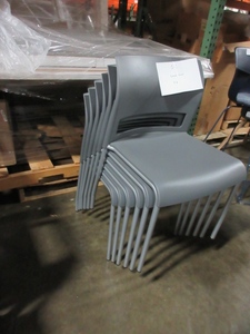 lot 340 image: STEELCASE MOVE STACKABLE CAFE CHAIRS