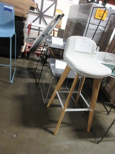 lot 354 image: STEELCASE AND ORANGE BOX CHAIR AND STOOLS