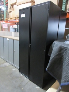 lot 389 image: BLACK METAL STORAGE CABINET