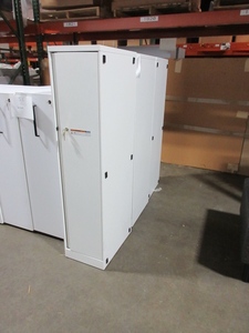 lot 396 image: STEELCASE WHITE METAL PERSONAL LOCKERS