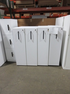 lot 397 image: STEELCASE WHITE LAMINATE PERSONAL LOCKERS
