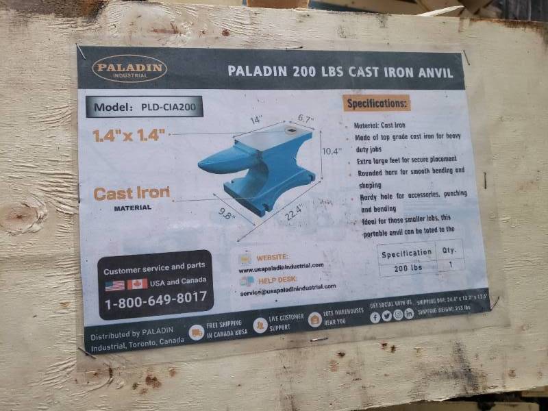 lot 42 image: Paladin Cast Iron Anvil 200 Lb.