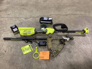 RYOBI 40V 15 in. Expand-It Cordless Battery Attachment Capable String Trimmer with 4.0 Ah Battery and Charger    Customer Returns See Pictures