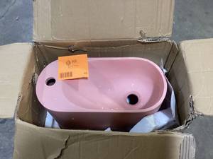 Swiss Madison Terre 17.5 in. Right Side Faucet Wall Mount Bathroom Vessel Sink in Pale Pink Customer Returns See Pictures