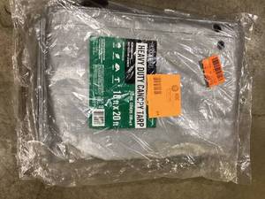 Everbilt 10 ft. x 20 ft. SilverBlack Heavy Duty Canopy Tarp   Customer Returns See Pictures