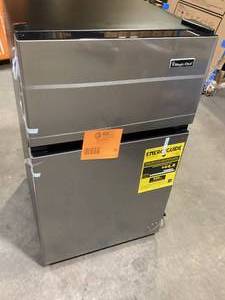 Magic Chef 3.1 cu. ft. 2-Door Mini Refrigerator in Stainless Steel Look with Freezer, Dents and Stratches  Customer Returns See Pictures