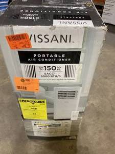 Vissani 5,000 BTU 115-Volt Portable Air Conditioner for 150 sq. ft. Rooms with Dehumidifier  White   Customer Returns See Pictures