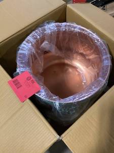 LIBERTY GARDEN Patina Steel Hose Pot  Customer Returns See Pictures