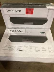 Lot of Vissani Arno 30 in. 240 CFM Convertible Under Cabinet Range Hood in Black with Lighting and Charcoal Filter     Customer Returns See Pictures