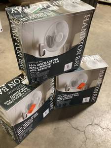 Lot of Hampton Bay 16 in. Indoor Wall Mount Fan with Remote Customer Returns See Pictures